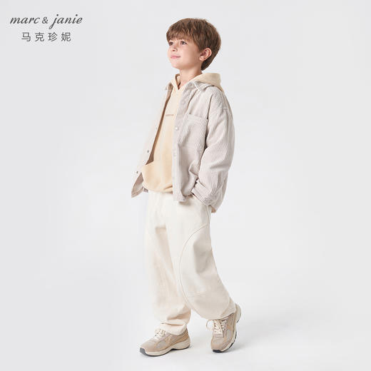 马克珍妮秋装新款 男童柔软灯芯绒翻领衬衫 儿童上衣231806 商品图1
