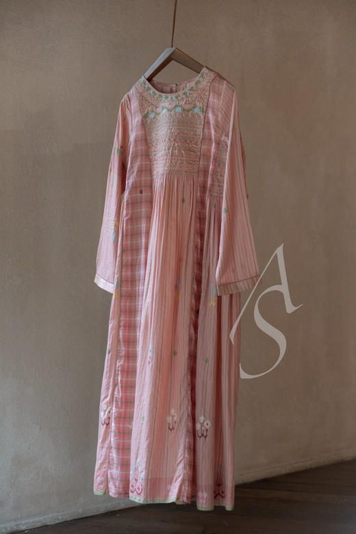 Maku  无花果色手工挑花织绣长袖连衣裙 商品图4