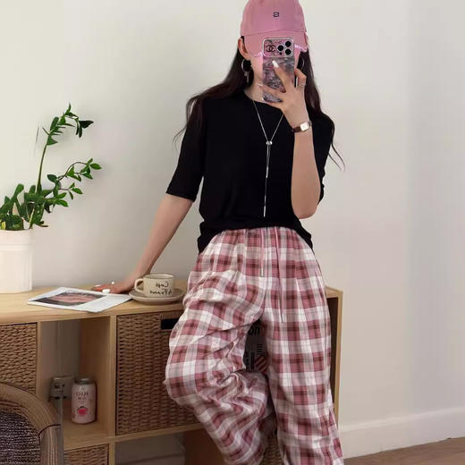 「39.9包邮！数色可选」2024春季新款水溶细羊中袖打底衫 女圆领半高领修身纯色上衣打底女 商品图1