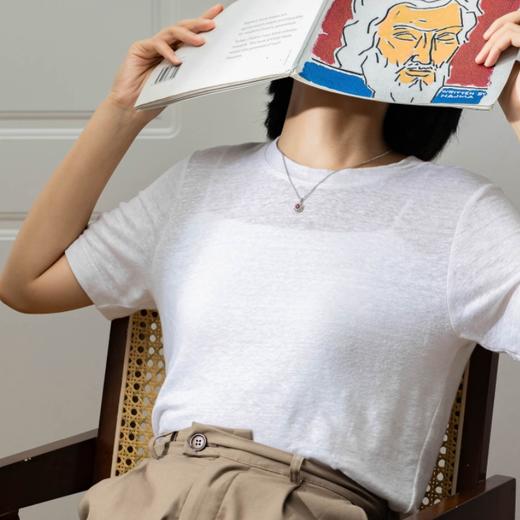 菜菜家亚麻T恤|100%法国雨露麻，奢侈高克重，柔软透气 商品图0