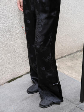 盛唐牡丹 |花香引蝶真丝松紧腰女裤(尺码偏小)