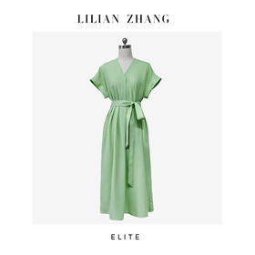 E—轻摩登、“法式浪漫”—遇见倾心—Lady挚爱、波尔多绿中长裙 2401098