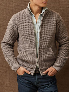 Dalmo 灰色羊绒拉链夹克