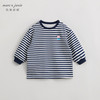 马克珍妮女童长款条纹T恤 儿童纯棉宽松长袖上衣春款新品240090 商品缩略图3