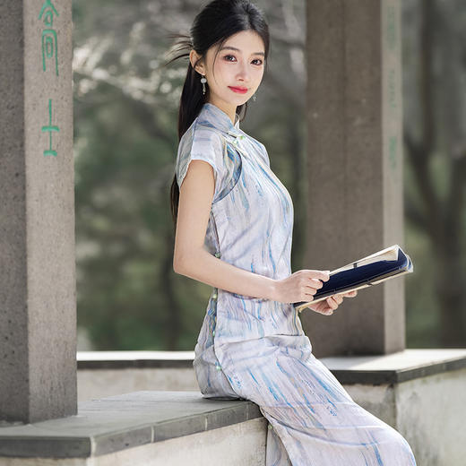 缠枝提花舒适，休闲文艺旗袍HYM23588 商品图1