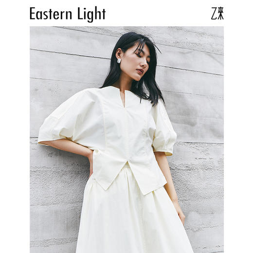 Eastern Light乙来【明星同款】短袖T恤女新款花苞短袖小衫法式上衣 商品图6