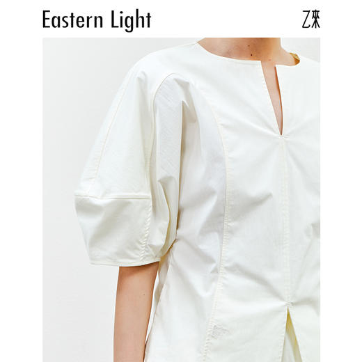 Eastern Light乙来【明星同款】短袖T恤女新款花苞短袖小衫法式上衣 商品图4