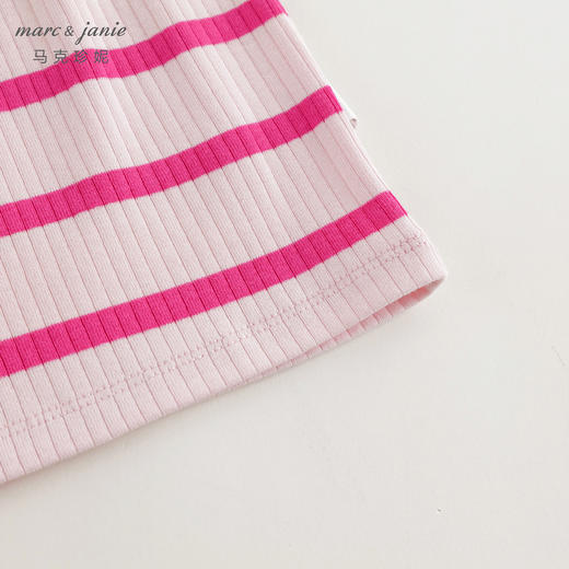 马克珍妮2024年夏装新款 女童时尚条纹挂脖背心 240608 商品图4