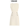 VIMAGE纬漫纪气质千金感修身小香风显瘦无袖露腰连衣裙秋新款V2207808 商品缩略图0