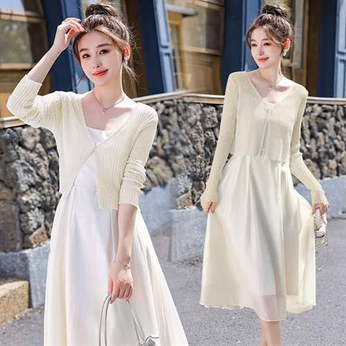 款防晒冰丝针织长袖短外套配吊带裙两件套SYY2619T 商品图3