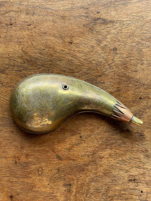 黄銅镶红銅刻花茄子形水滴，顺丰包邮 商品图0