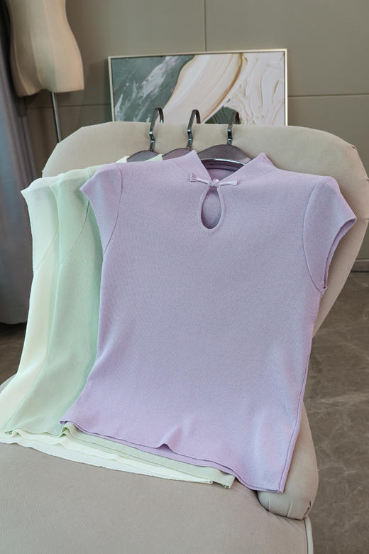 清云|中式盘扣冰丝T恤 商品图0