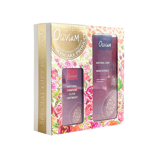 Oliviam澳莉维亚澳洲进口花漾木瓜脸部护理2件套礼盒装节日礼品 商品图1