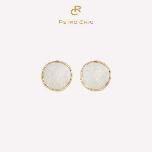 【超模刘雯&吴宣仪&吴昕&李莎旻子同款】Art Nouveau新艺术时期 | 白色波纹耳环 商品图0