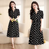 宽松系带高腰，雪纺波点连衣裙 HR-XXL6805 商品缩略图2