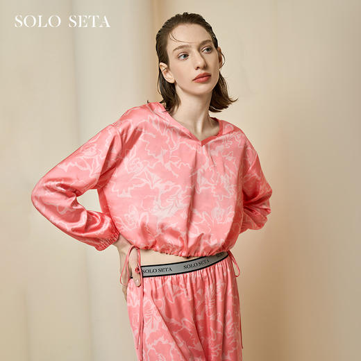Solo seta真丝睡衣套装长袖桑蚕丝家居服丝绸休闲可外穿2025 商品图0