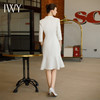 IWY/夏季新品气质女神范白色连衣裙高端主持人上镜裙不规则职业装Q1052 商品缩略图3