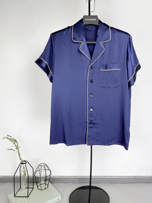 【100%桑蚕丝经典】SCHIESSER德国舒雅高端铂雅男士短袖长裤真丝套装100%桑蚕丝95/17081H 商品图2