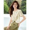 【专属特价】熙世界新中式国风金线绣花盘扣衬衫夏季短款小个子气质减龄上衣 商品缩略图2