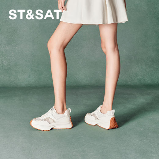 星期六珍珠链条太空银厚底运动鞋SSC3112019 商品图7