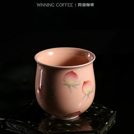 问鼎咖啡中国色咖啡杯粉色（九桃）（梅花鸟）（缺货） 商品图1