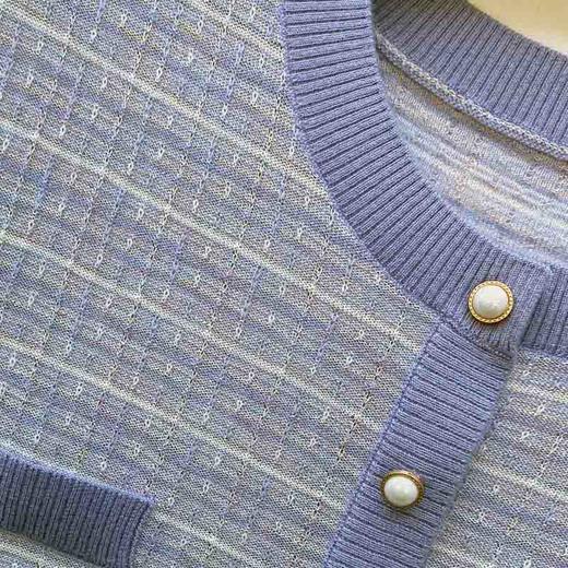 VIVIAN LIU薇薇安刘TR2416303春女装新款花纱小香风五分袖毛衫 商品图2