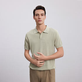 【棉桑蚕丝男士Polo衫】24年春夏新品男士纯色百搭棉质短袖针织上衣