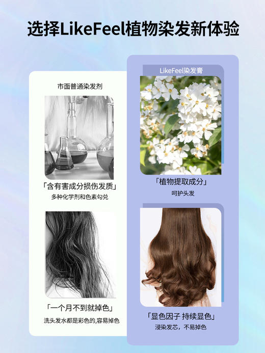 likefeel染发膏流行亚麻棕色 商品图2
