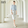 IWY/蓝色法式飘带领短袖衬衫通勤干练轻奢时尚轻薄百搭职业装B513-L 商品缩略图2