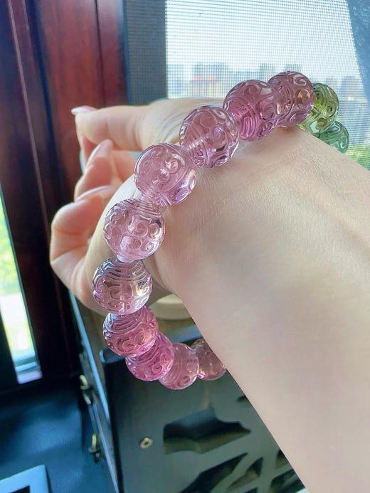 44.4g 11.5mm 雕刻碧玺手链 商品图7