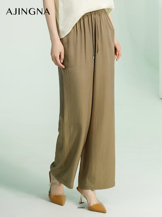 【商场同款】阿菁娜2024夏季新款直筒宽松垂坠感长裤A30X110051 商品图2