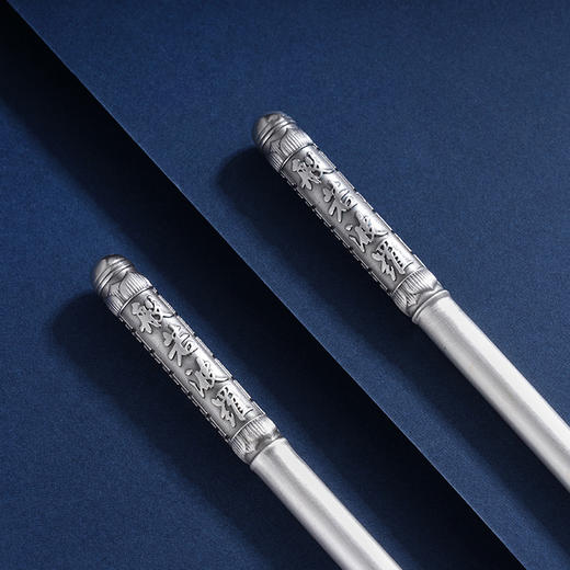 子佩集S999银【百顺】筷子摆件【B3109】纯银餐具2407 商品图1