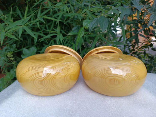 日式扁广口大号新榧罐 整木围棋罐 商品图9