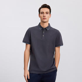 【棉+桑蚕丝 男士Polo衫】24年春夏新品男士条纹撞色纯色百搭短袖上衣