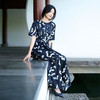 【桑蚕丝印花连衣裙】24年春夏新品女士中长款印花真丝连衣裙 商品缩略图1