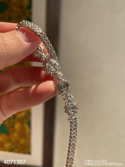 老坑玻璃种艳绿蛋面手链   73999【4071307】 商品图7