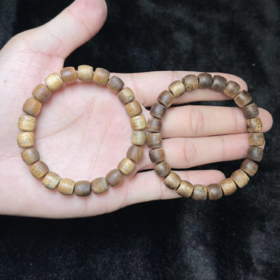 玉美人菲菲HZ#沉香单圈-老型珠约9mm文创-多样性发一