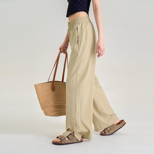 春夏秋薄款 UPF50+防晒阔腿裤 脚口开叉宽松直筒裤 遮肉显瘦显腿直 商品图2