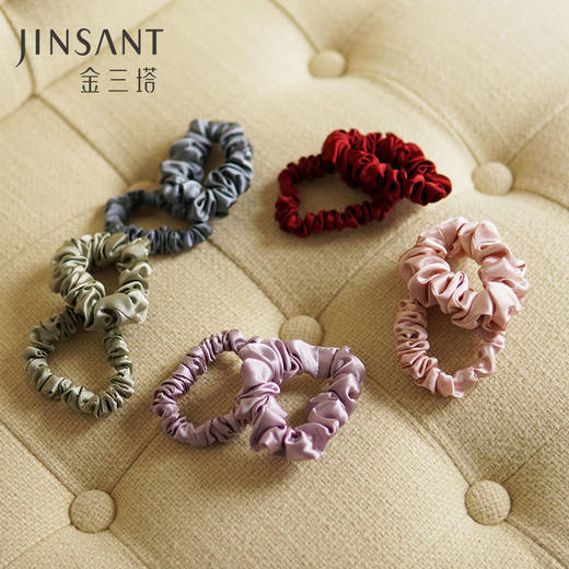 金三塔 法式真丝发圈2个装 JXQ244 JXQ243 JXQ239 商品图0