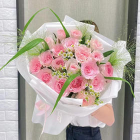 【甜美花园】21朵洛神玫瑰精美大气花束