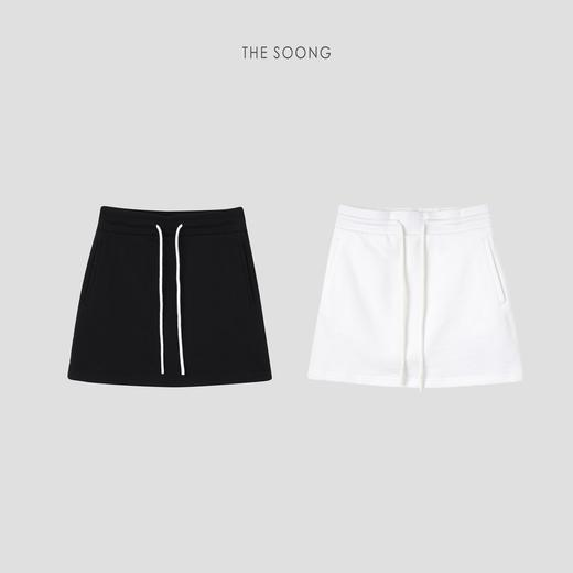THESOONG|’布达佩斯’100%棉A字松紧中腰抽绳运动短裙HDQZ4391 商品图1