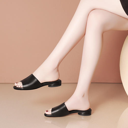 OLD m66-1拖鞋法式温柔气质软皮平底平底鞋 商品图0