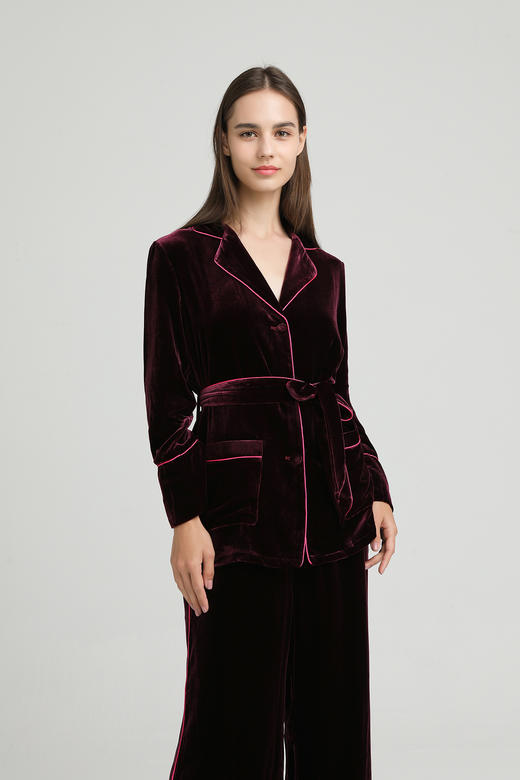 【100%桑蚕丝】SCHIESSER德国舒雅高端铂雅女士长袖长裤真丝丝绒套装真丝丝绒91/18805H 商品图3