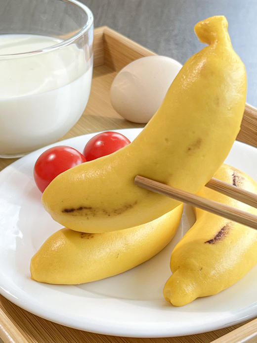 香蕉奶黄包 | 可剥皮的香蕉包 南瓜泥+全脂乳粉+鸡蛋 3重奶制品入馅 配料干净 头厨早餐 商品图1