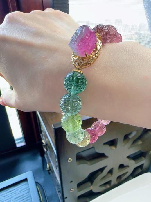 44.4g 11.5mm 雕刻碧玺手链 商品图8