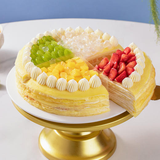 【千层控推荐】8英寸鲜果派对榴芒双拼千层下午茶，当缤纷鲜果遇上榴芒双拼千层，在味蕾开启多巴胺鲜果派对(武汉幸福西饼蛋糕) 商品图2