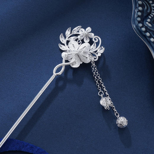 子佩集S990银【花雪随风】发簪【QFFZ009】纯银发簪花丝2407 商品图5