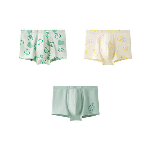 迷你巴拉男童宝宝儿童内裤柔软舒适弹力不易夹pp平角裤3条装 商品图4