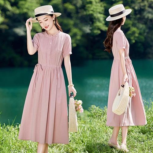 收腰印花文艺，复古中国风连衣裙HR-NYMYZ2603 商品图3