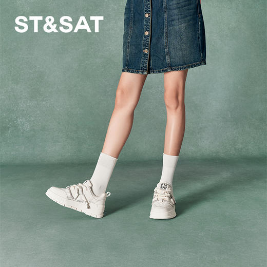 星期六休闲潮搭蕾丝厚底板鞋SSC3112045 商品图2